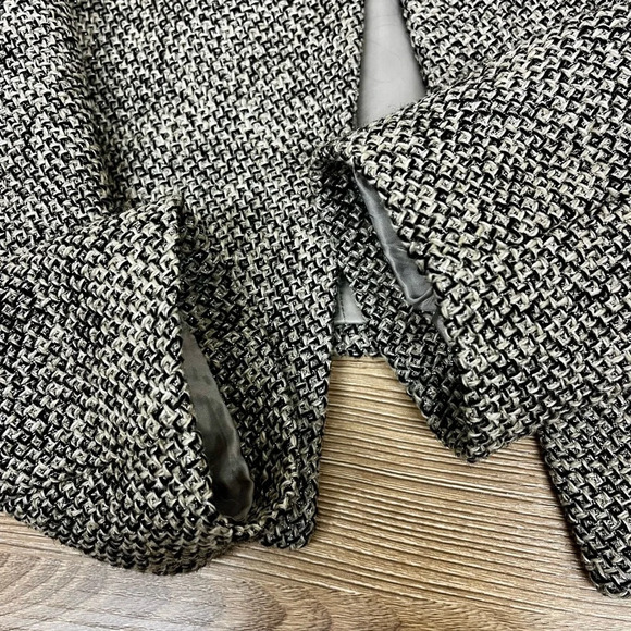 Brooks Brothers Woven in Italy Silver/Black/Grey Wool Tweed Blazer Size 10 - Picture 10 of 11